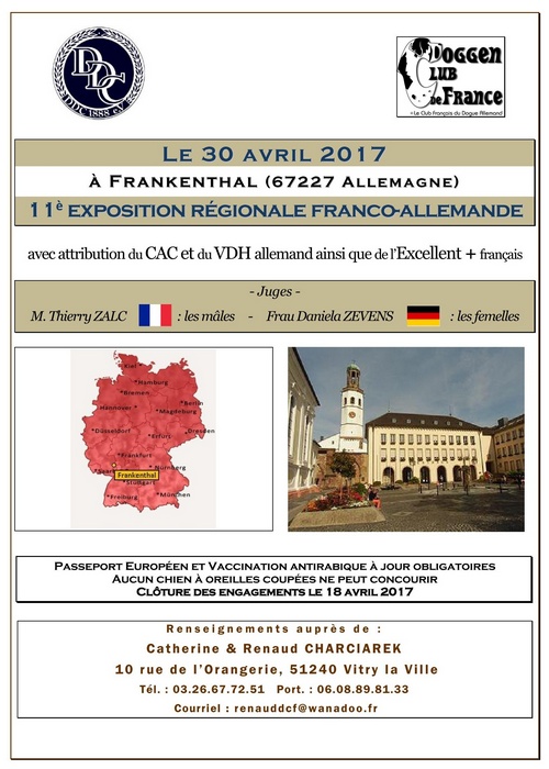 Poster of the 11th french and german dog show 2017 in Frankenthal