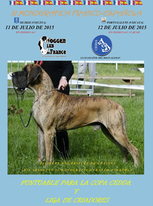 poster of the 3rd french and spanish dog show in Muskiz and Portugalete