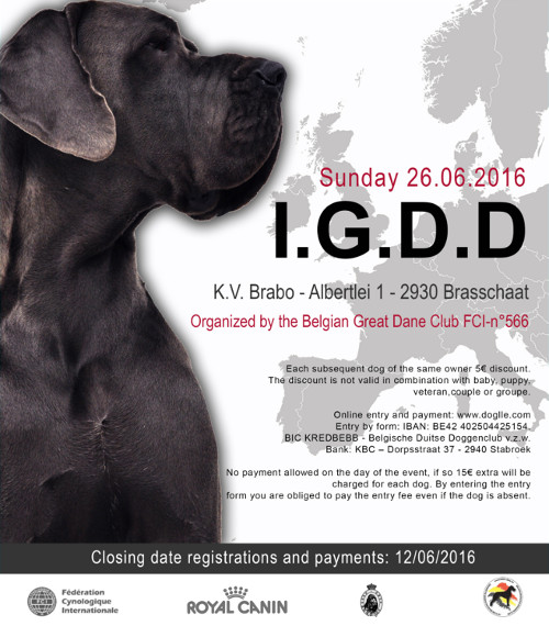 affiche de la journe internationale du dogue allemand 2016  Brasschaat