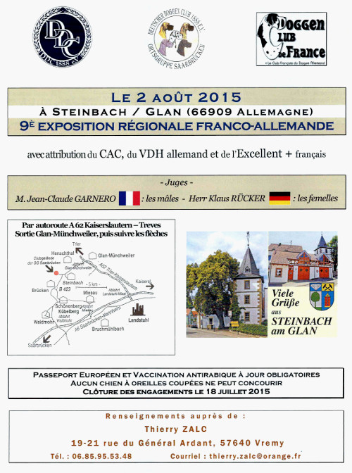 poster of the 9th french and german dog show in Steinbach-am-Glan